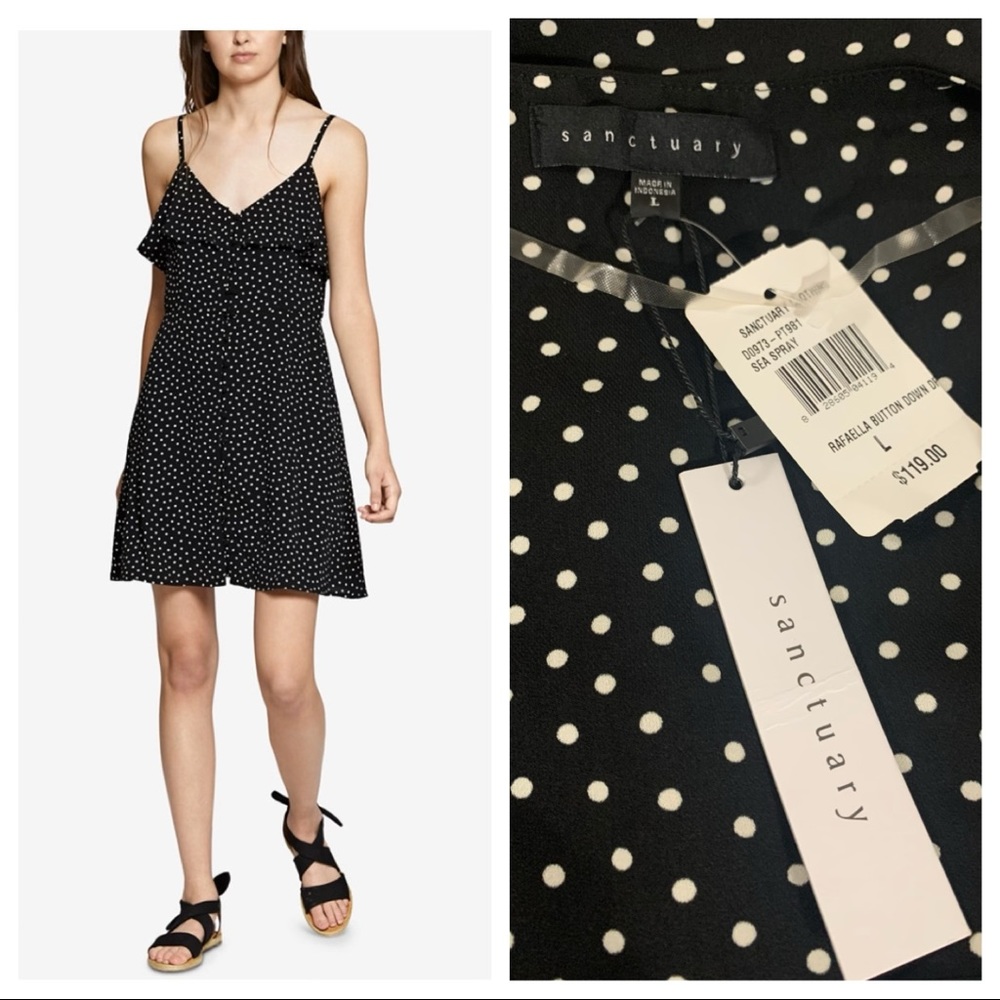 Sanctuary Rafaella Dot-print Ruffled dress